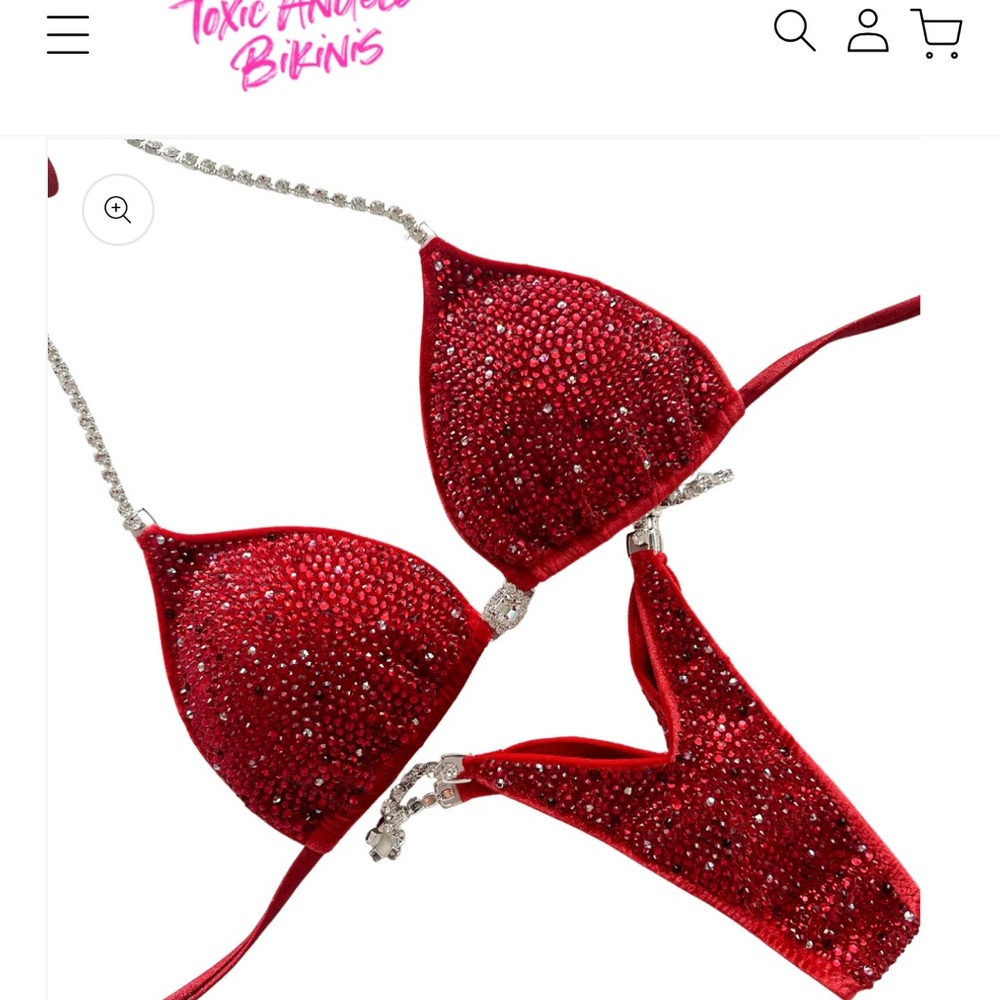 Brand New IFBB NPC Toxic Angelz Bodybuilding Bikini – Lustrous Red